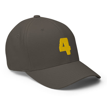 Baseball Cap with Number 4 Four Symbol