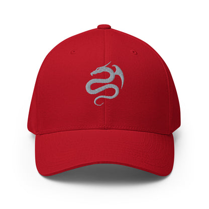 Baseball Cap with Silver Dragon Symbol