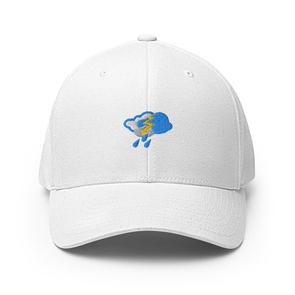 Baseball Cap with Rain & Thunder Symbol