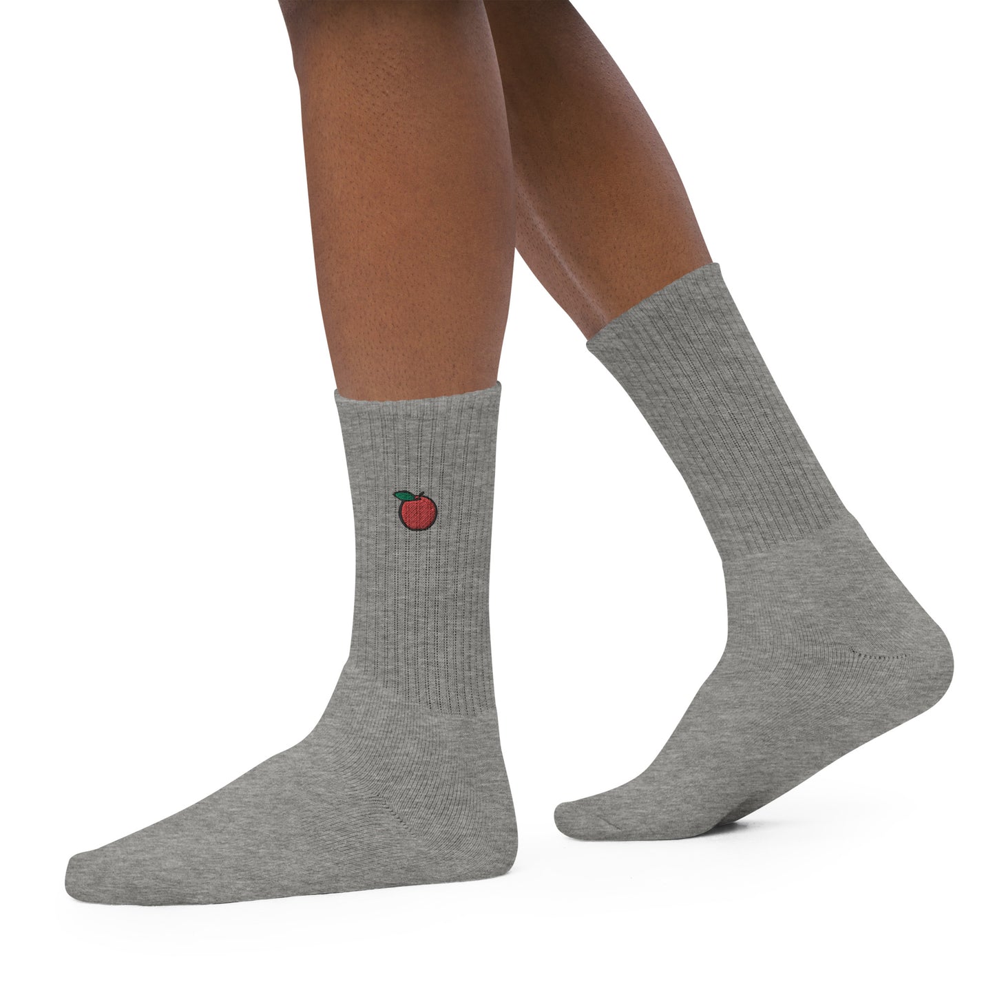 socks-from-the-side-with-apple-fruit-symbol