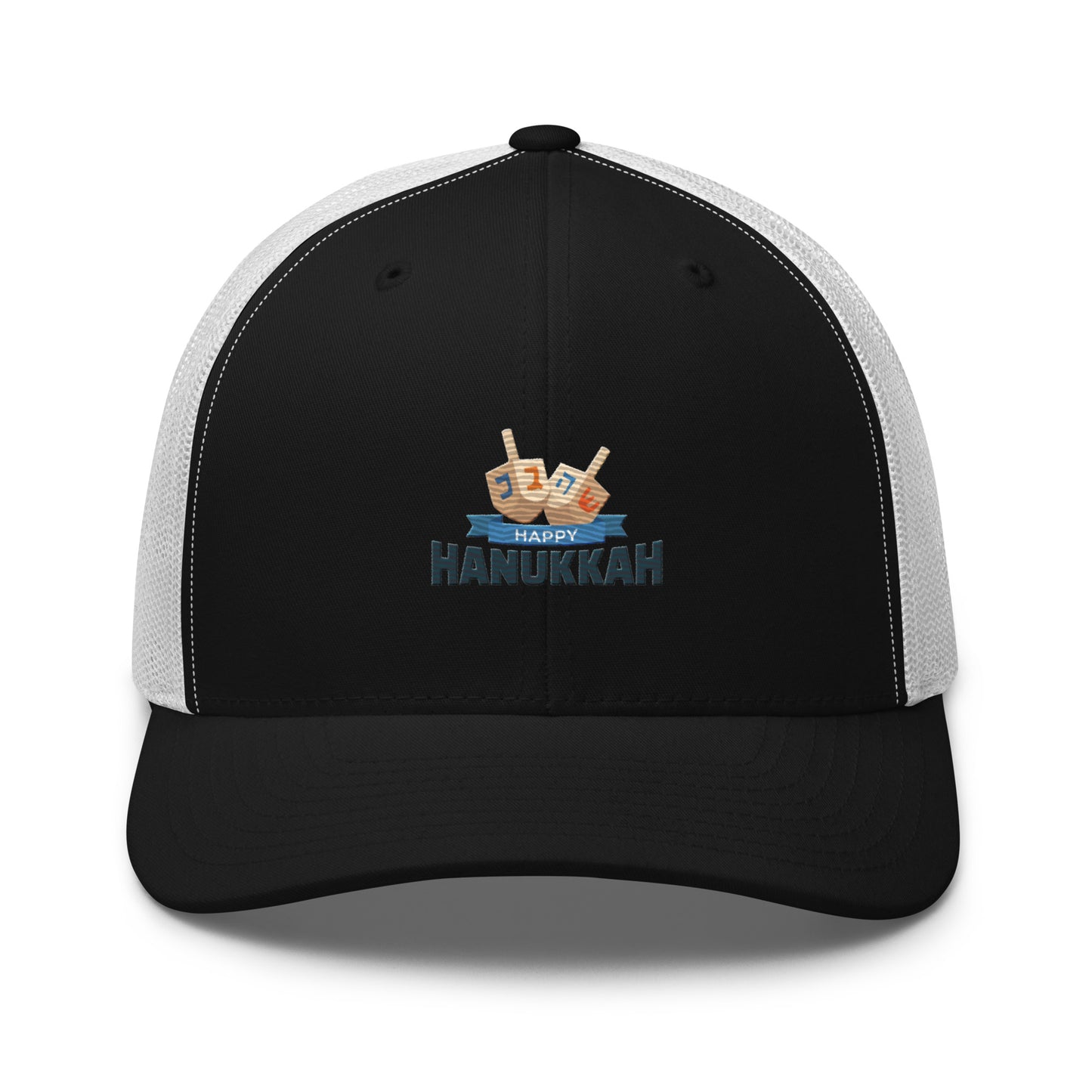 Mesh Cap with Happy Hanukkah Symbol