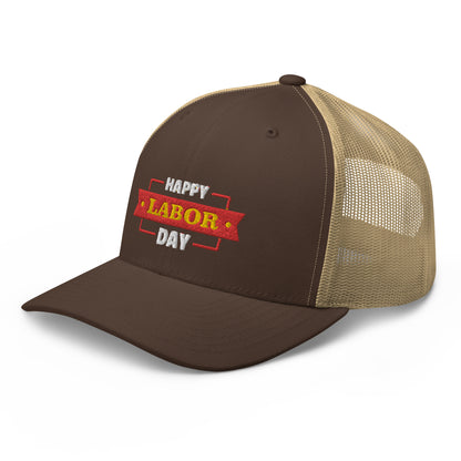Mesh Cap with Labor Day Symbol