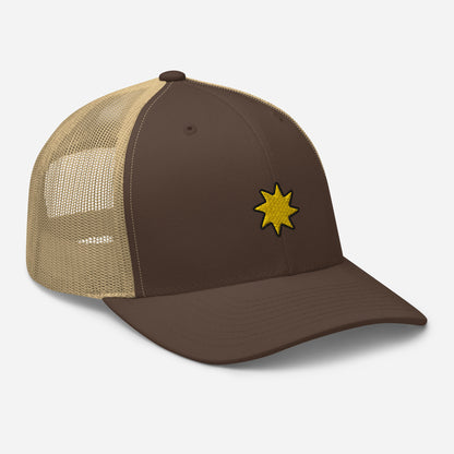 Mesh Cap with Sun Wheel Symbol