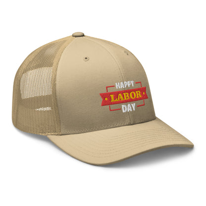 Mesh Cap with Labor Day Symbol