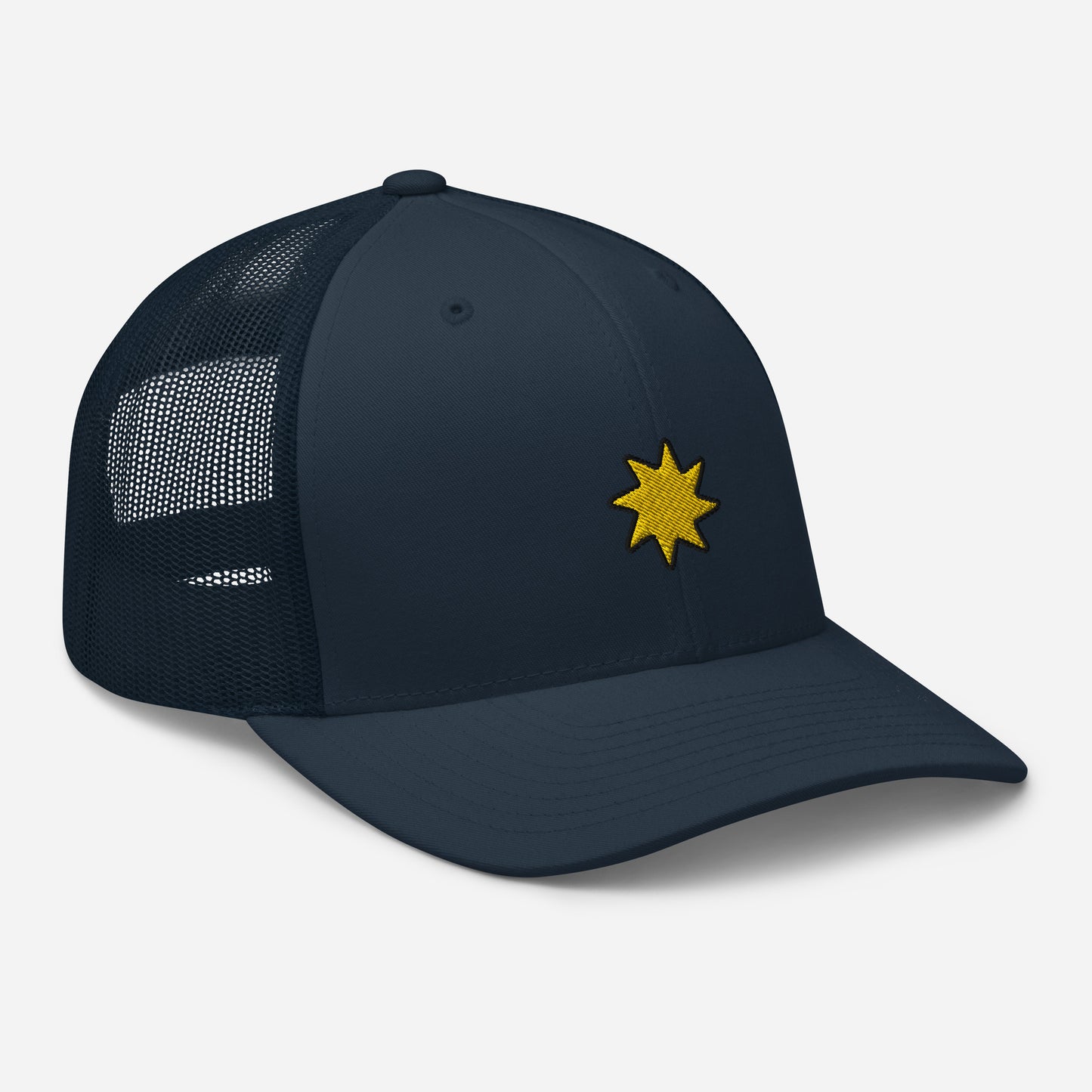 Mesh Cap with Sun Wheel Symbol