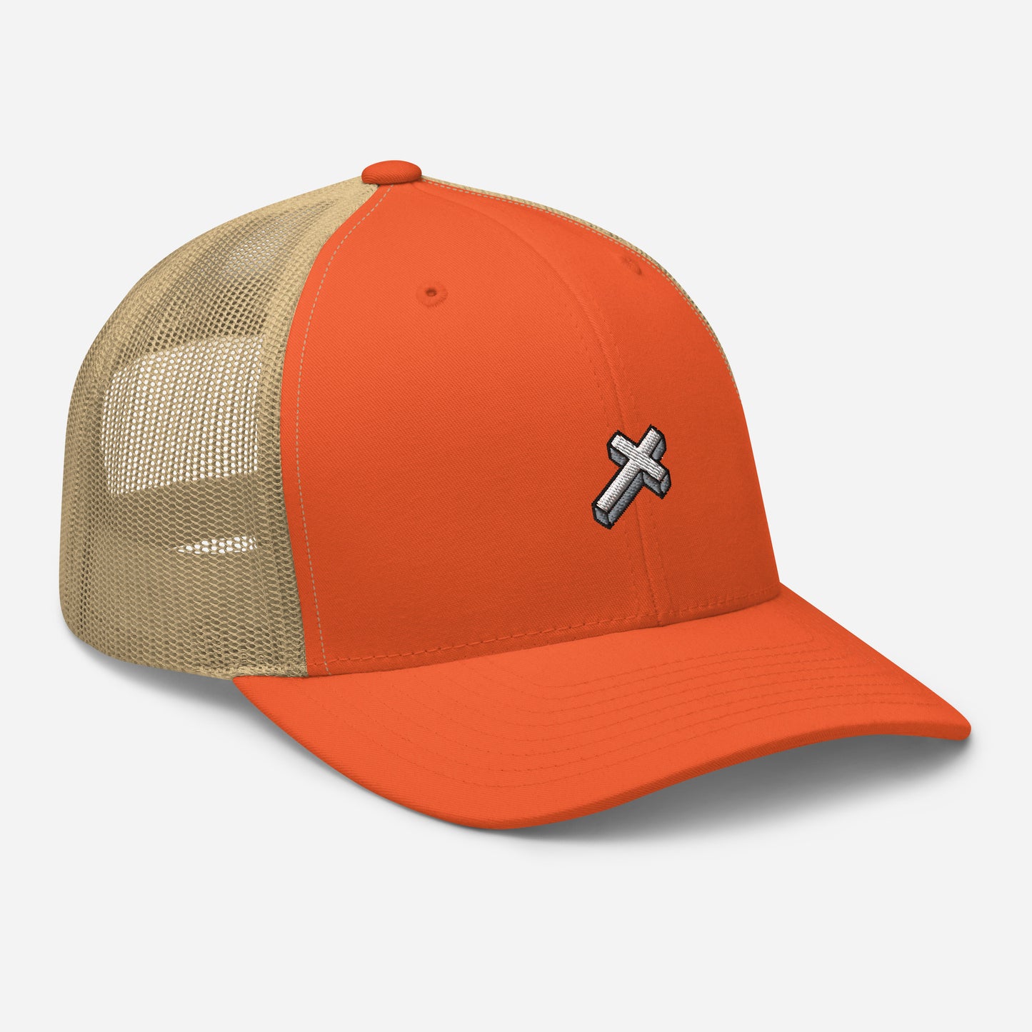 Mesh Cap with Cross Symbol