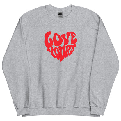 Crew Neck Sweatshirt with Love Symbol