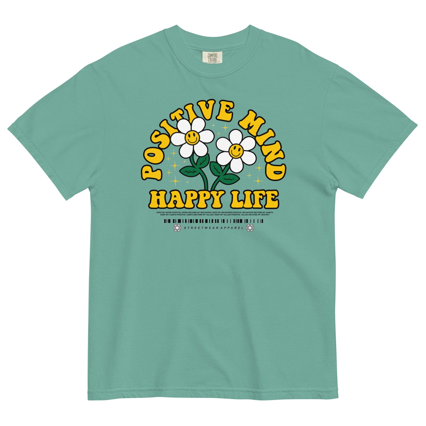 Heavyweight T-shirt with Flowers Symbol