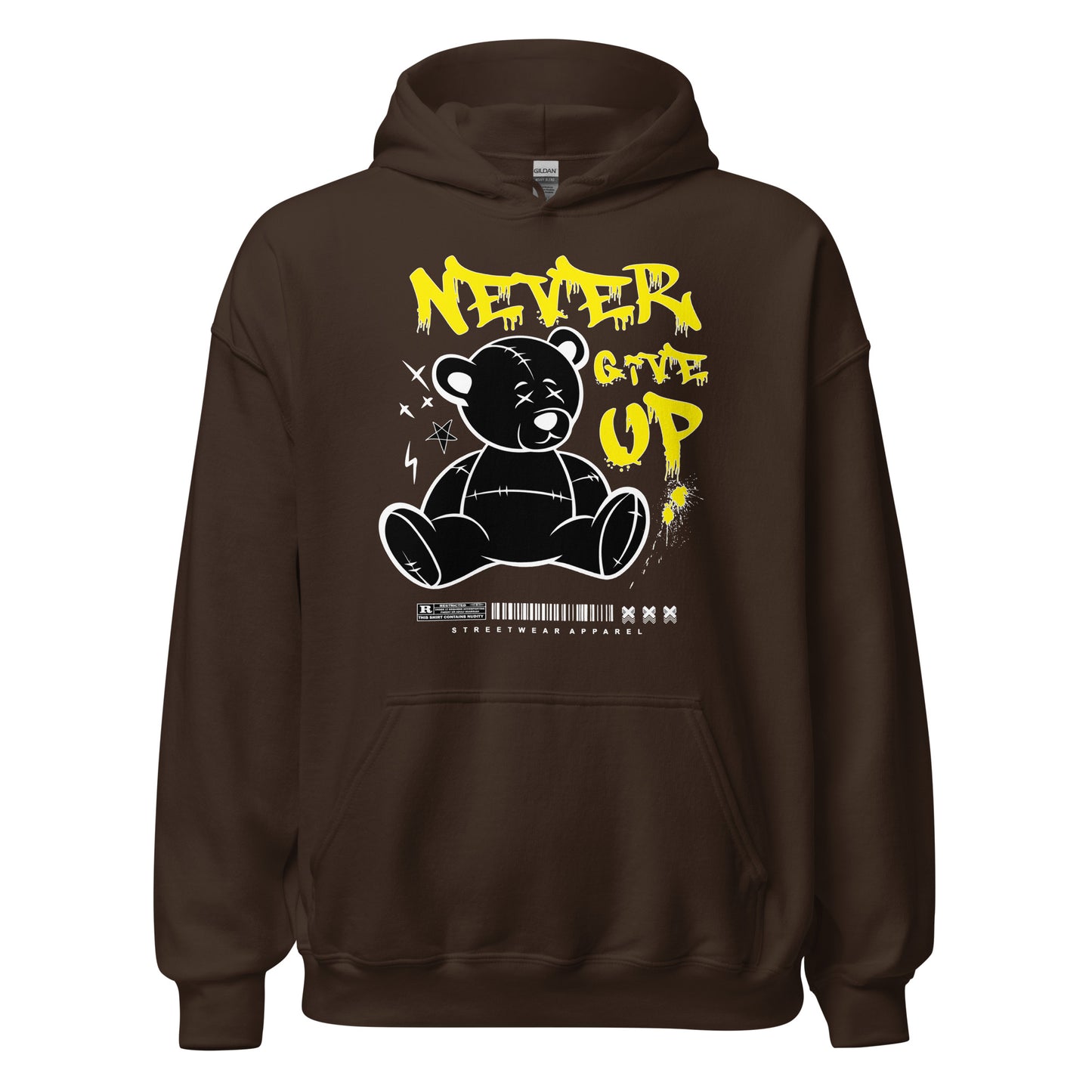 Heavy Blend Hoodie with Never Give Up Symbol