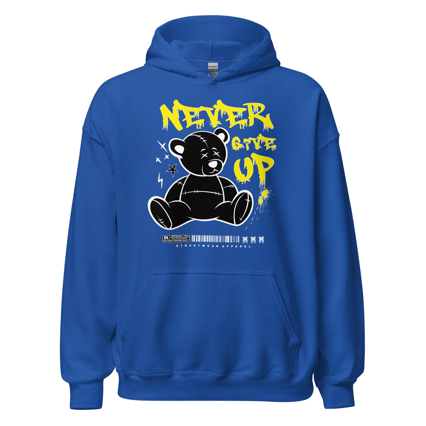Heavy Blend Hoodie with Never Give Up Symbol
