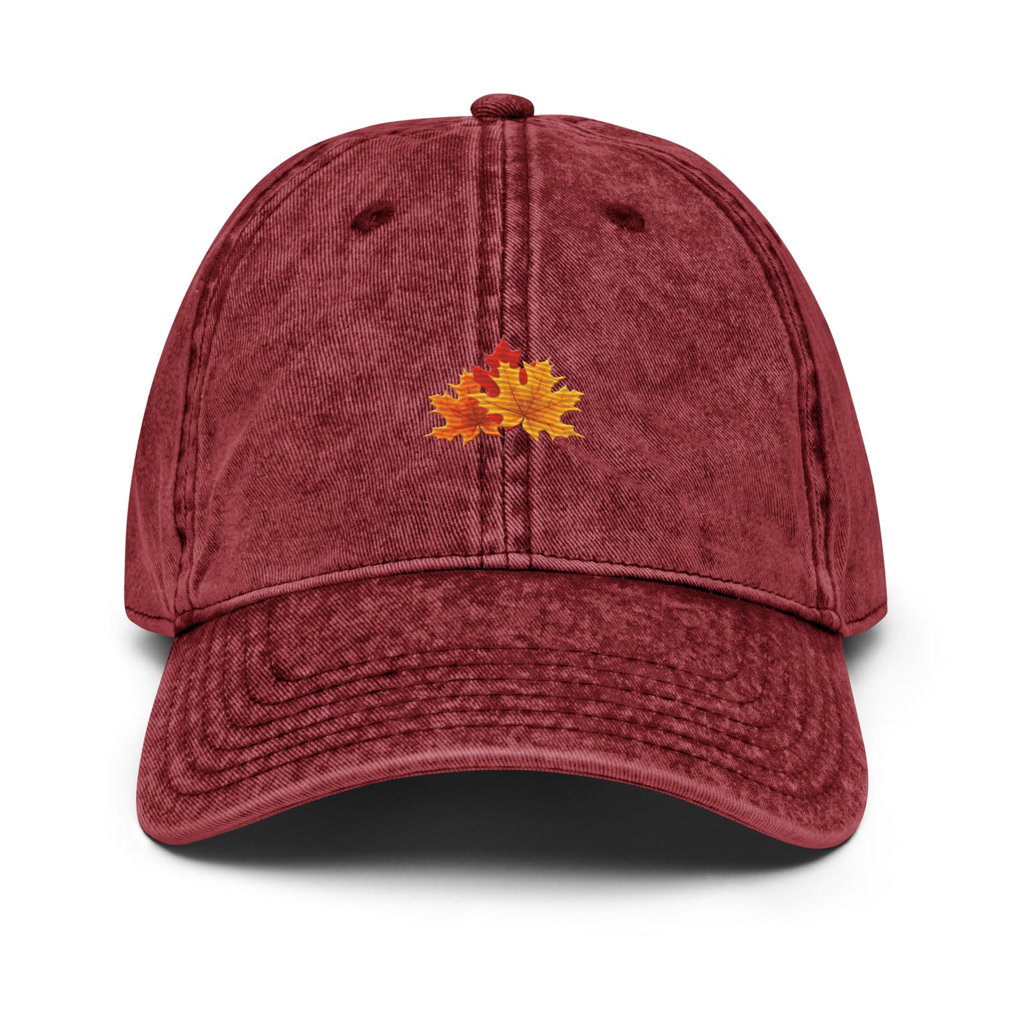Vintage Dad Cap with Fall Leaves Symbol